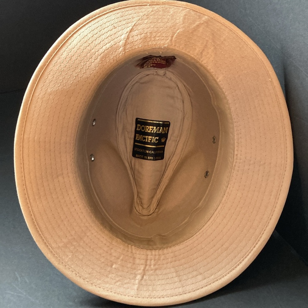 Dorfman Pacific Mens small canvas hat w buckle and air holes in almost new shape - Picture 4 of 7